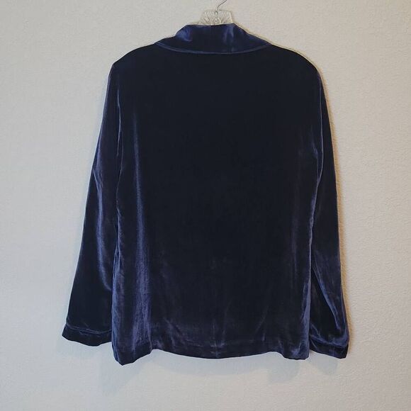 E8htdreams Women's Silk Velvet Navy Blazer Size S - Picture 2 of 9